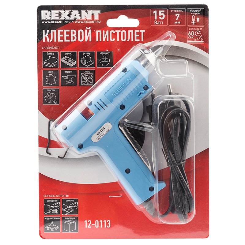 Клеевой пистолет малый, 15вт, Rexant