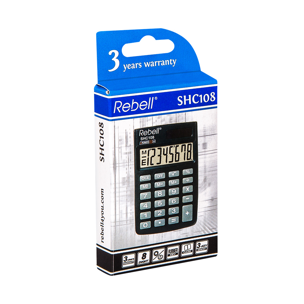 Калькулятор Rebell RE-SHC108 BX, 8 разрядов