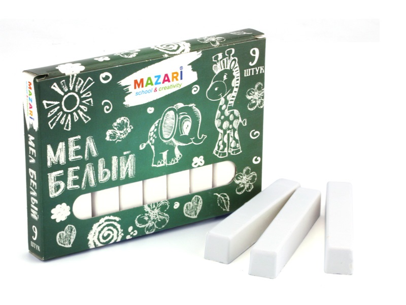 Мел белый 9шт, Mazari
