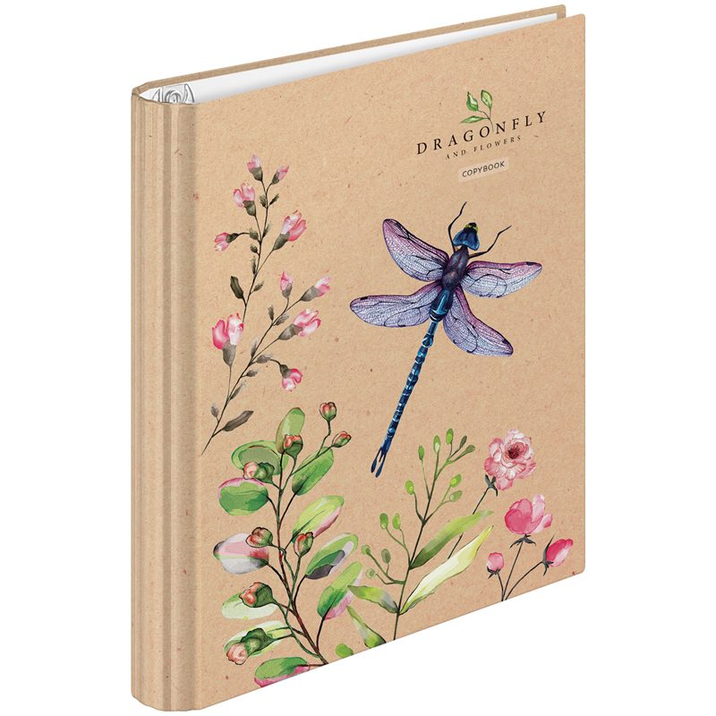 Тетрадь 120л. на кольцах, "Цветы. Dragonfly and flowers"