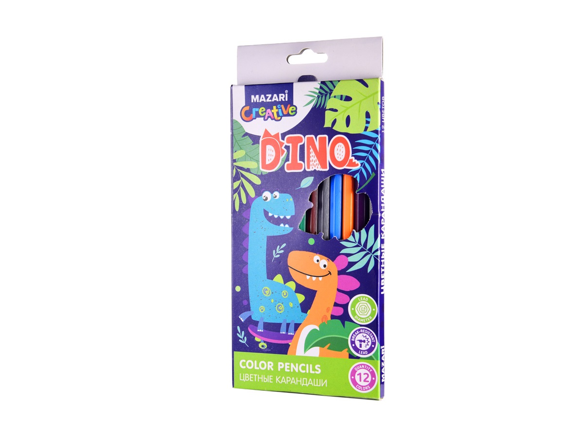Карандаши цв. 12цв. "Dino"
