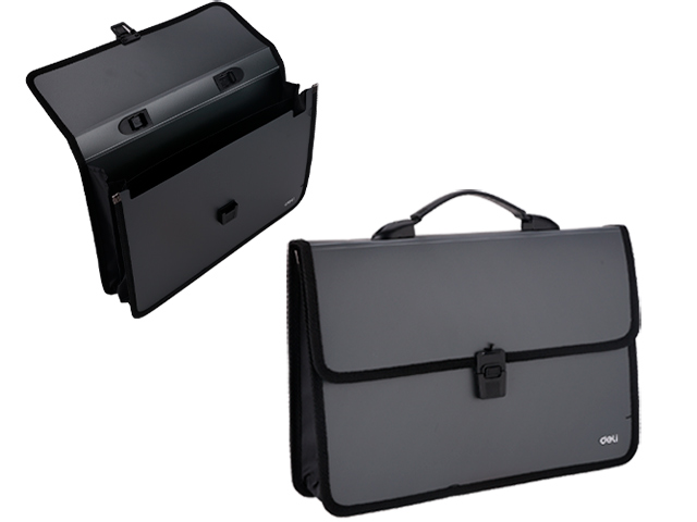 Портфель пластиковый, Deli B50312, серый