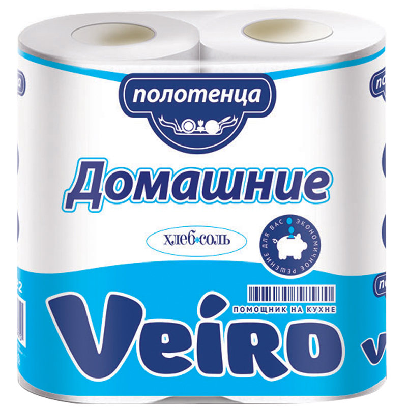 Полотенца бумажные в рулоне, Veiro домашние, 2шт